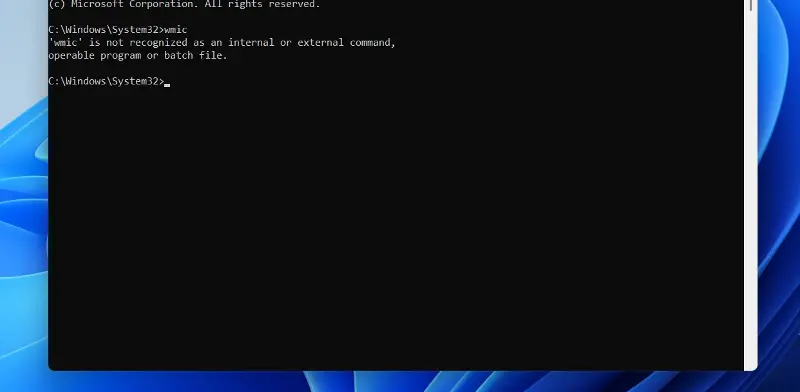 Windows 11 WMIC is not recognized