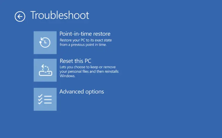 Point-in-time restore
