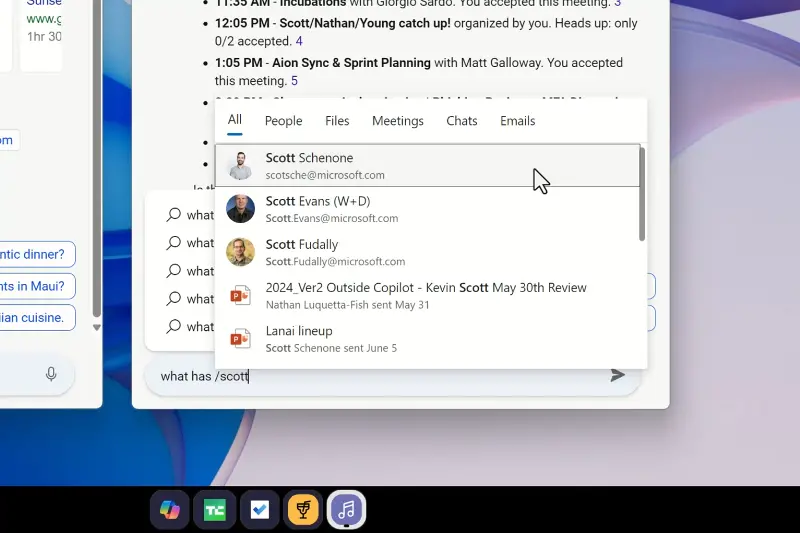 Copilot search feature in Copilot OS