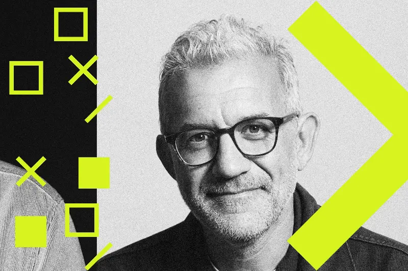 A photo illustration of Sonos CEO Tom Conrad.