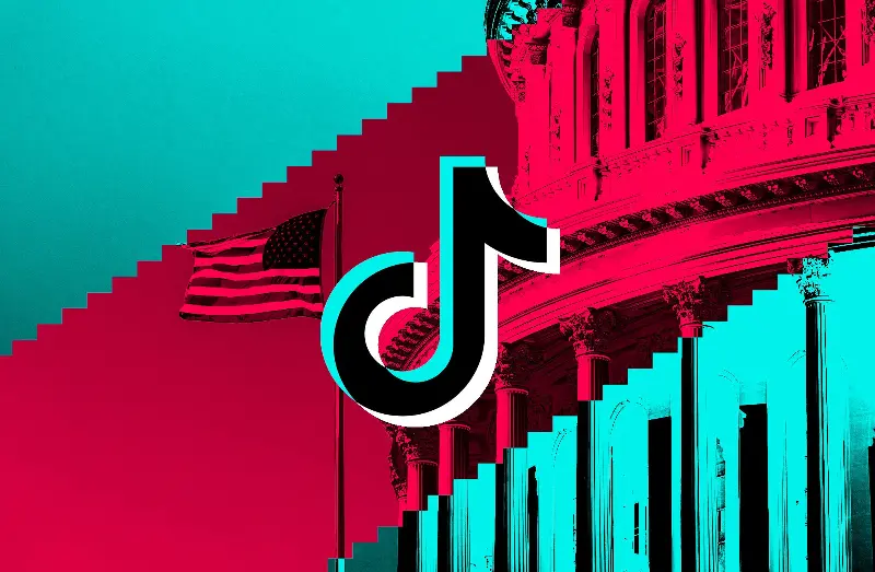 An illustration of the TikTok logo in front of the Capitol