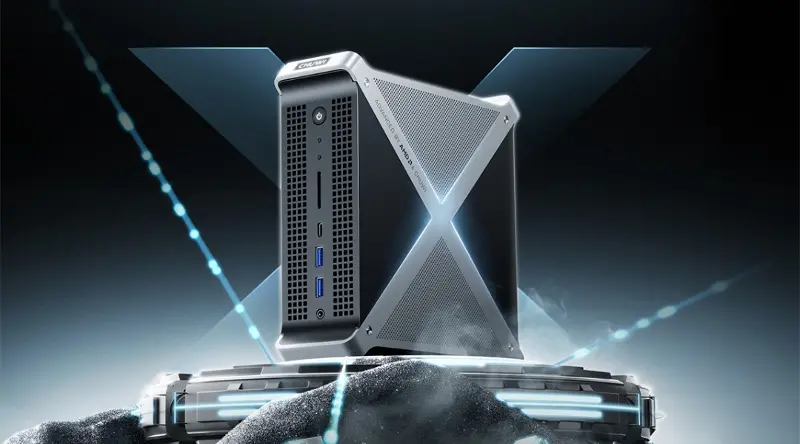 驰为 UniBox AI495 Pro 迷你主机亮相,X 型金属框架设计