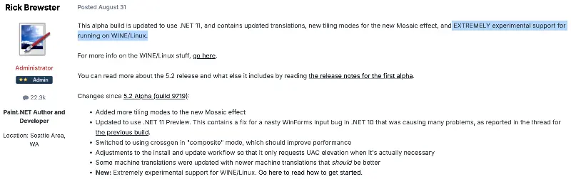 Windows 图像编辑软件 Paint.NET 5.2 实验性支持 Linux
