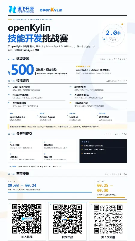 Hack‑Astron x openKylin 挑战赛正式开启｜丰富操作系统 AI 技能生态