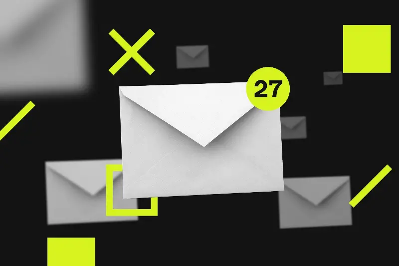 A photo illustration of an email logo.