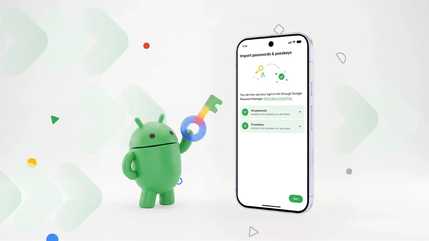 谷歌为 Android 新增系统级密码管理器迁移，通行密钥支持无缝搬家