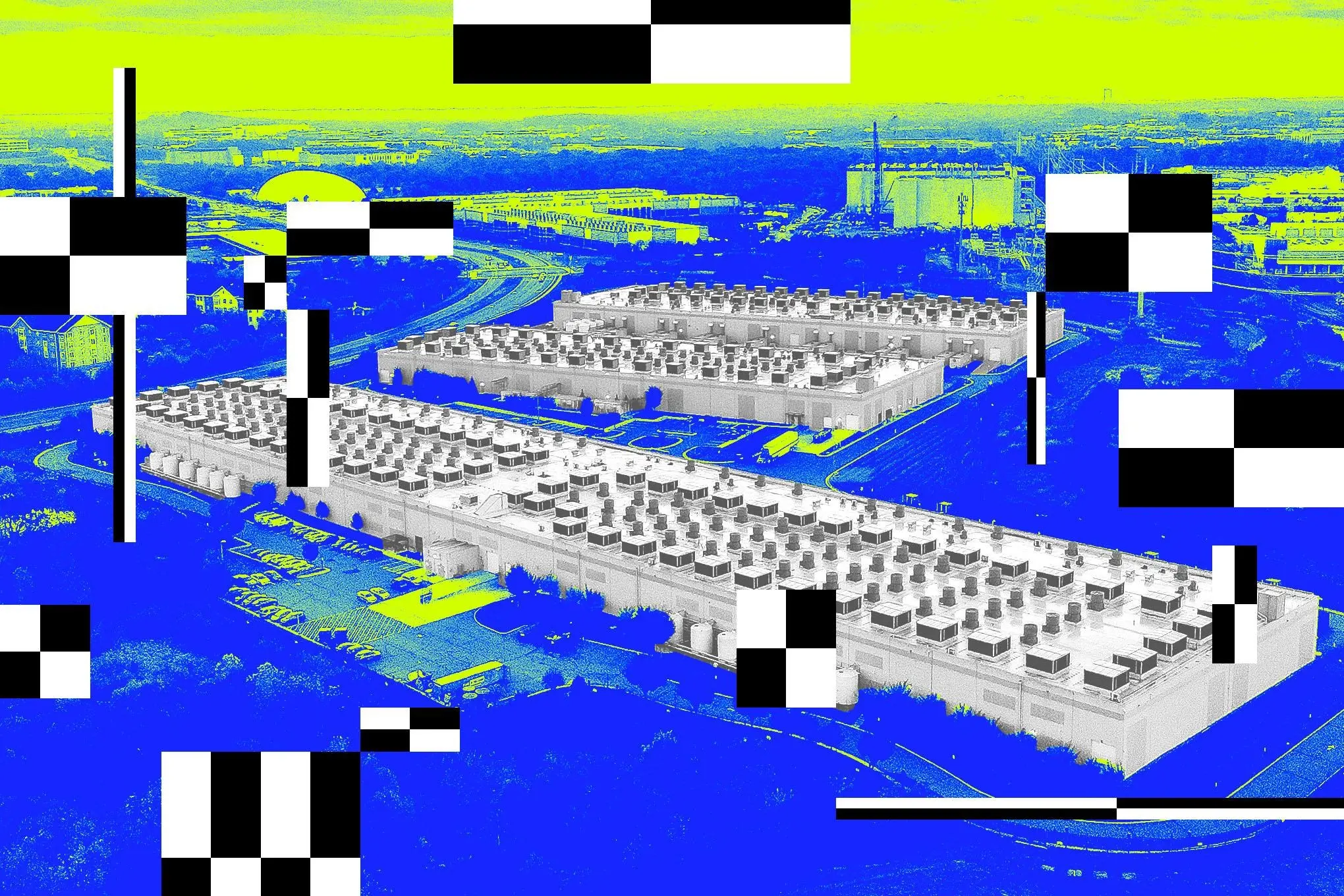 Graphic image of a data center.