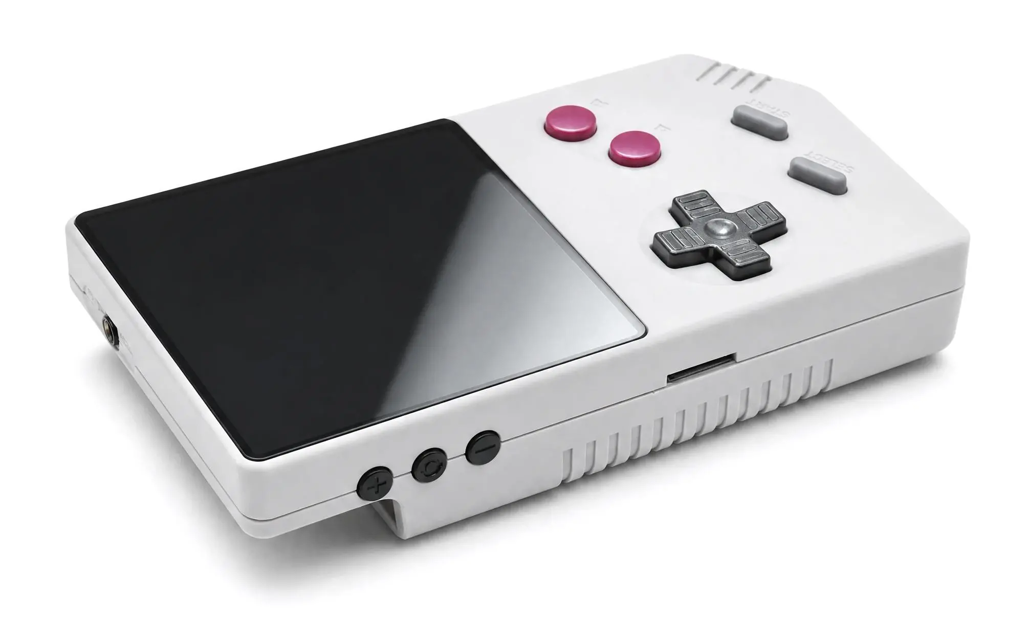The FunnyPlaying FPGB Mini handheld shown from an angle.