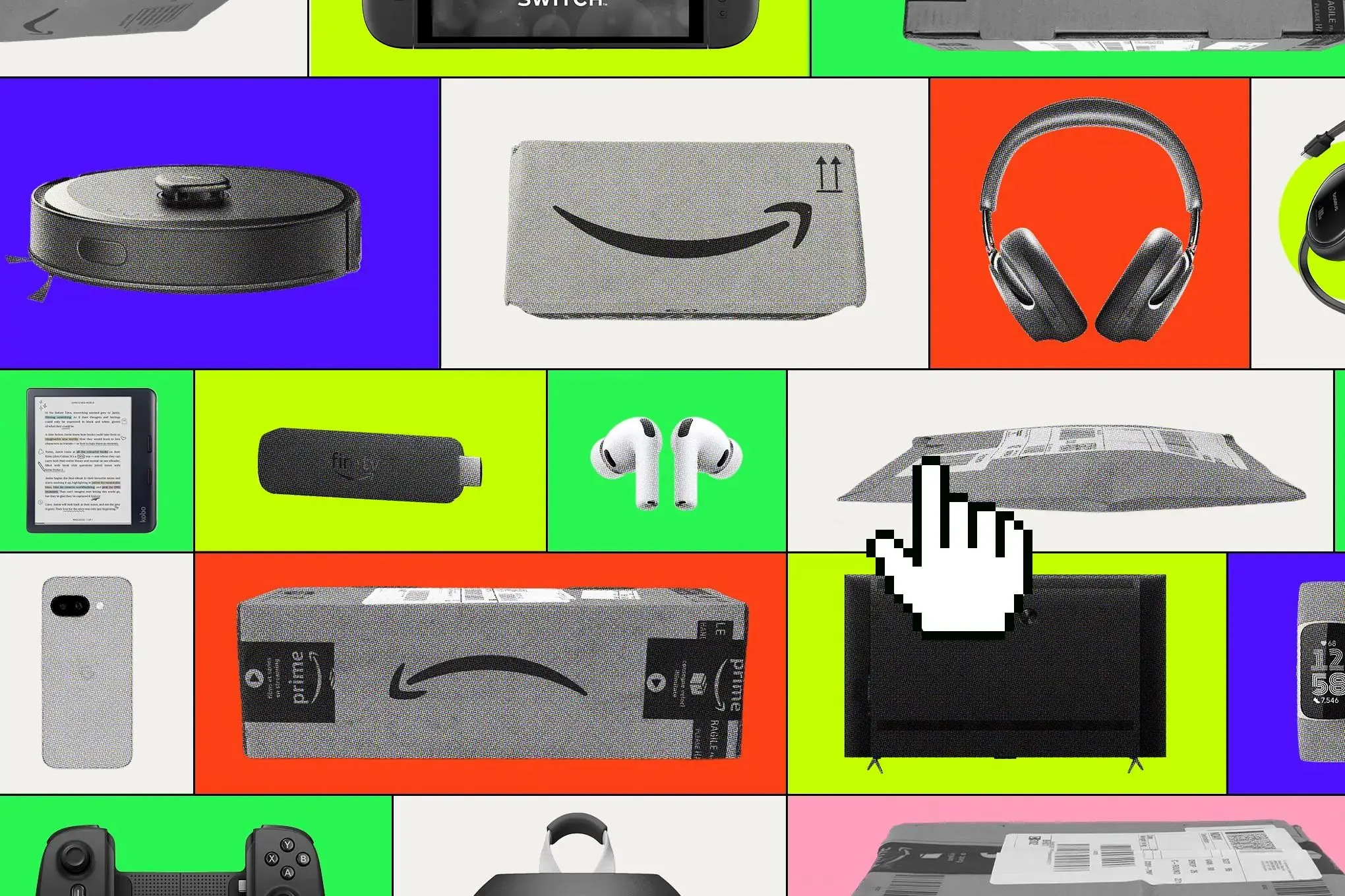 Gadgets laid out in a grid