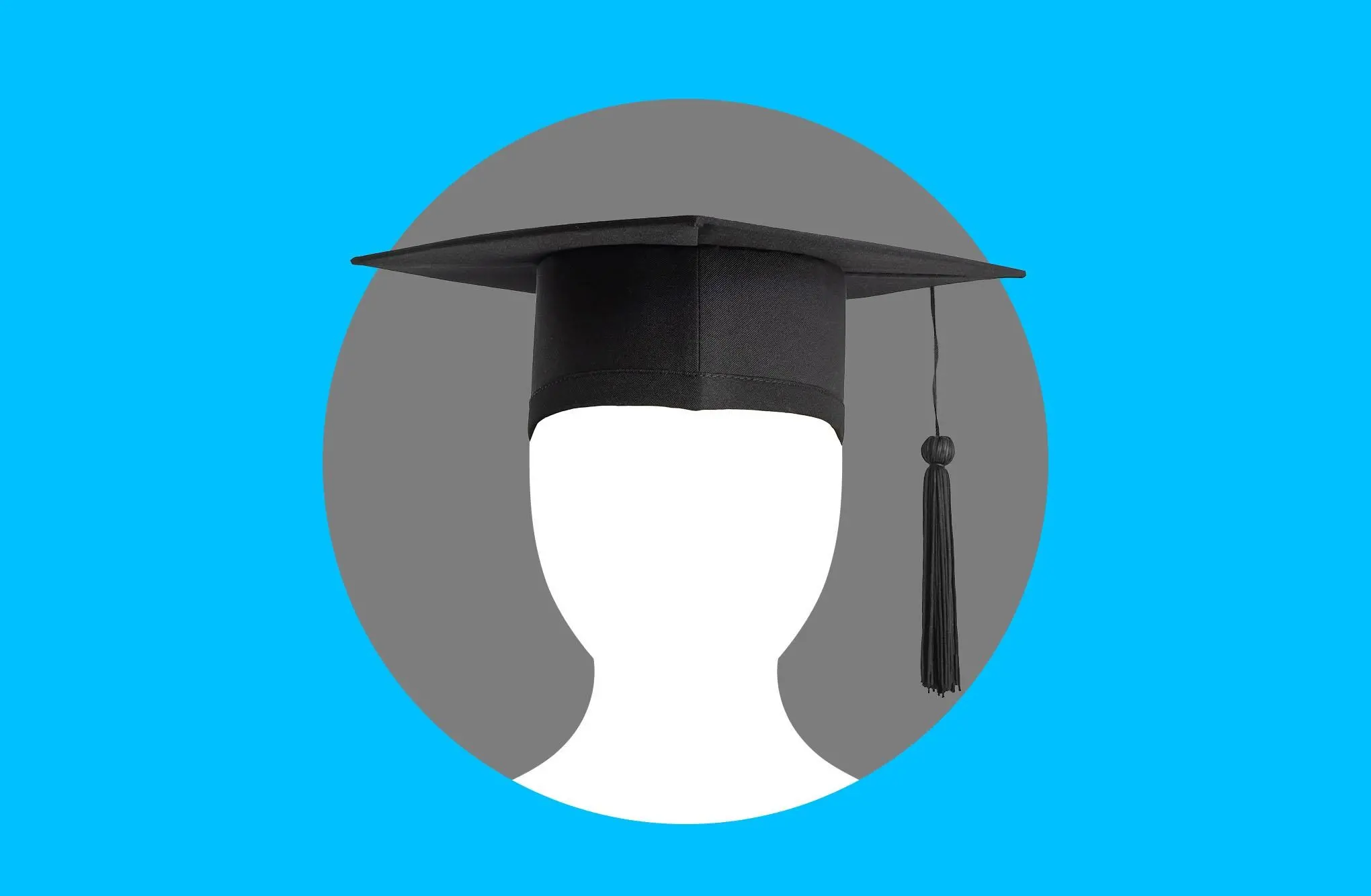 An illustration of a person wearing a graduation cap