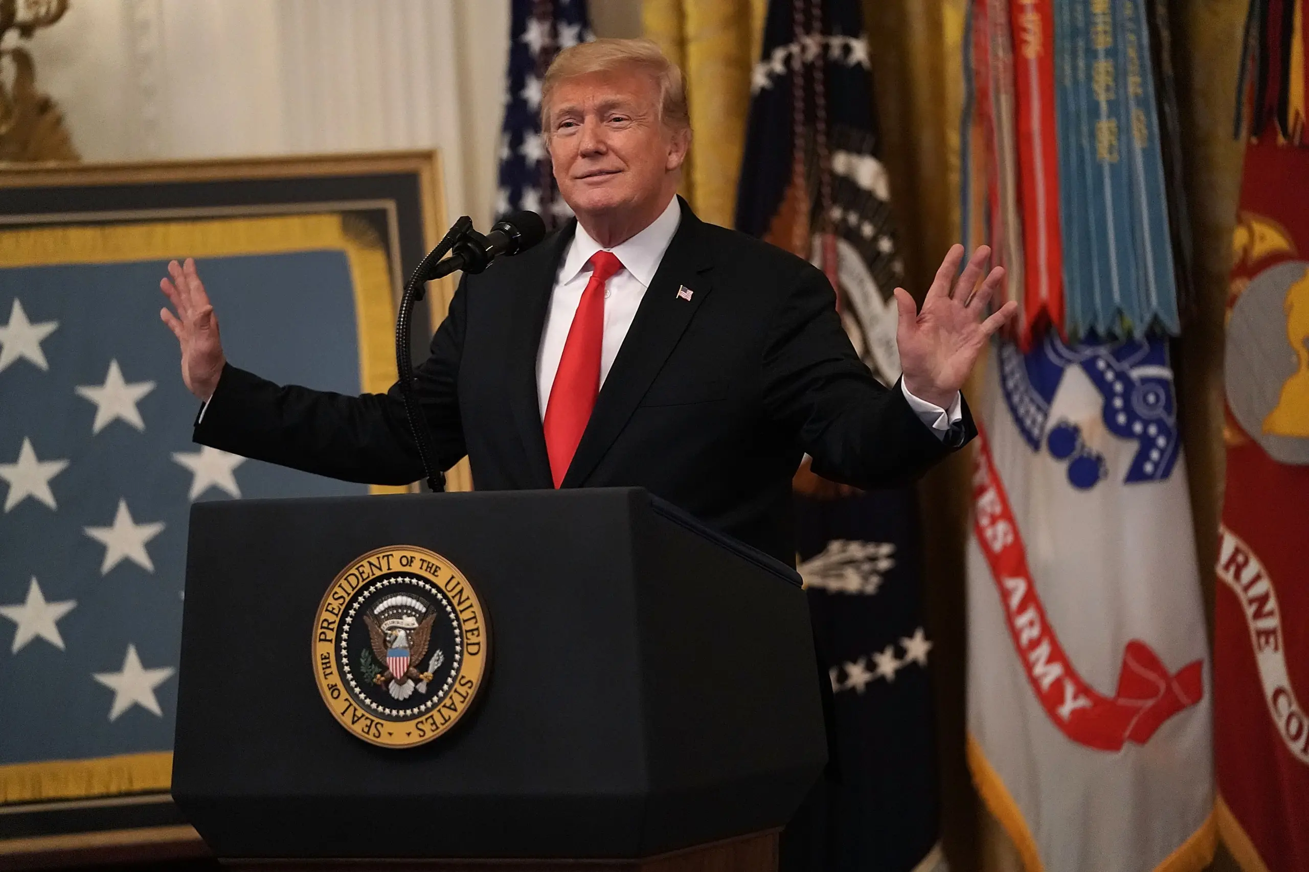 President Trump Attends Congressional Medal Of Honor Society Reception