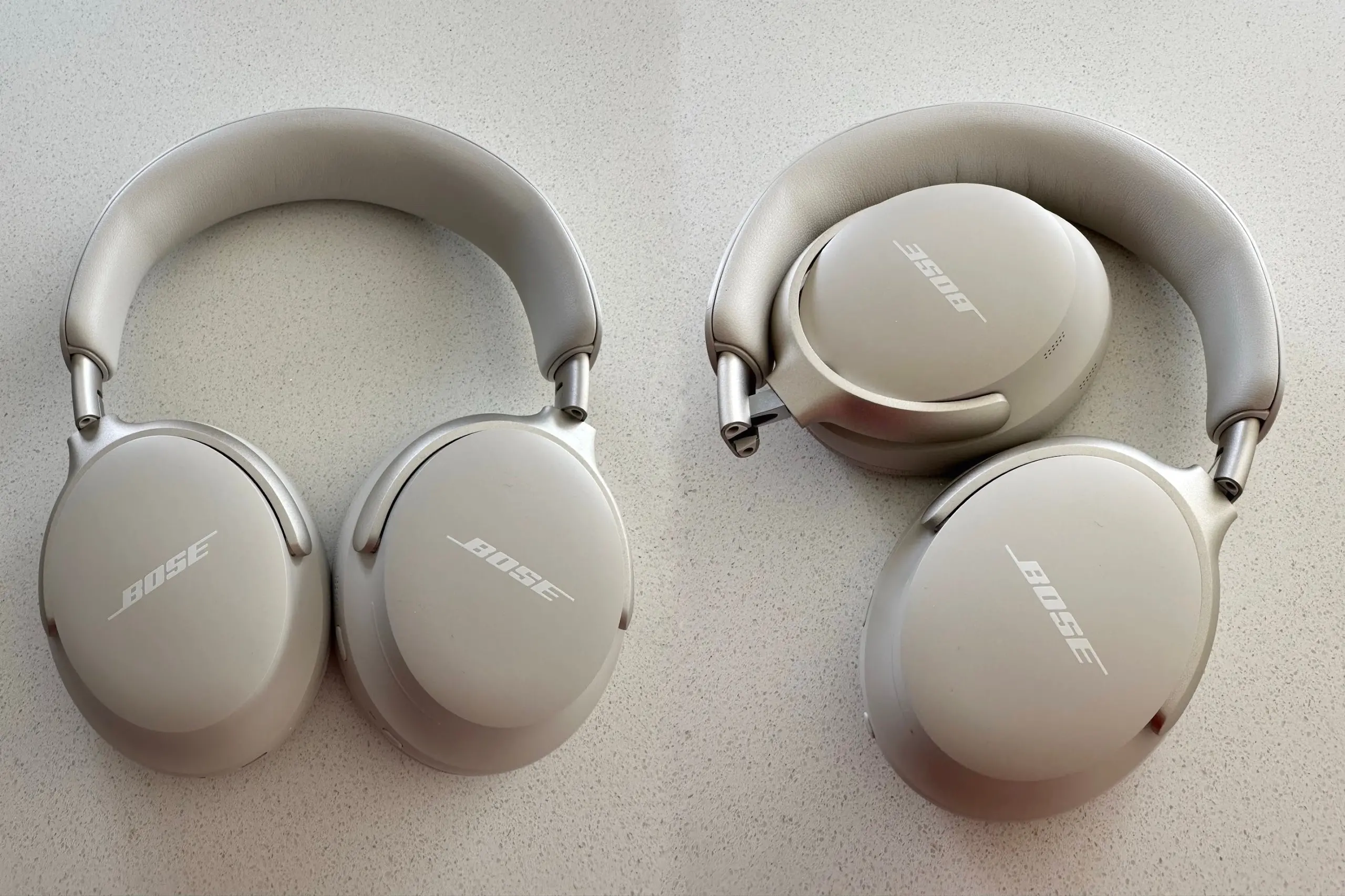 A hands-on photo of Bose’s QuietComfort Ultra Headphones.