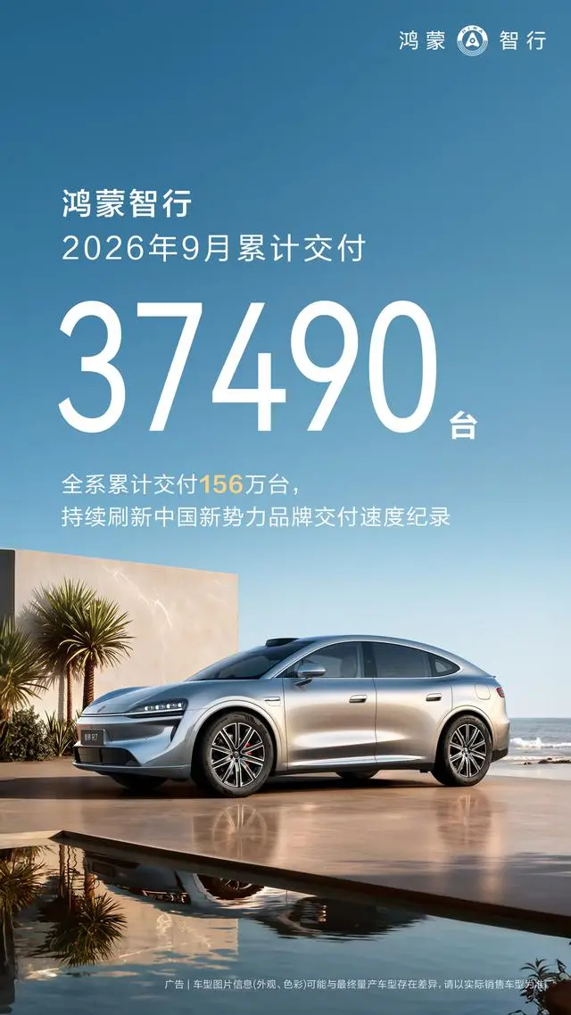 鸿蒙智行9月交付37490台