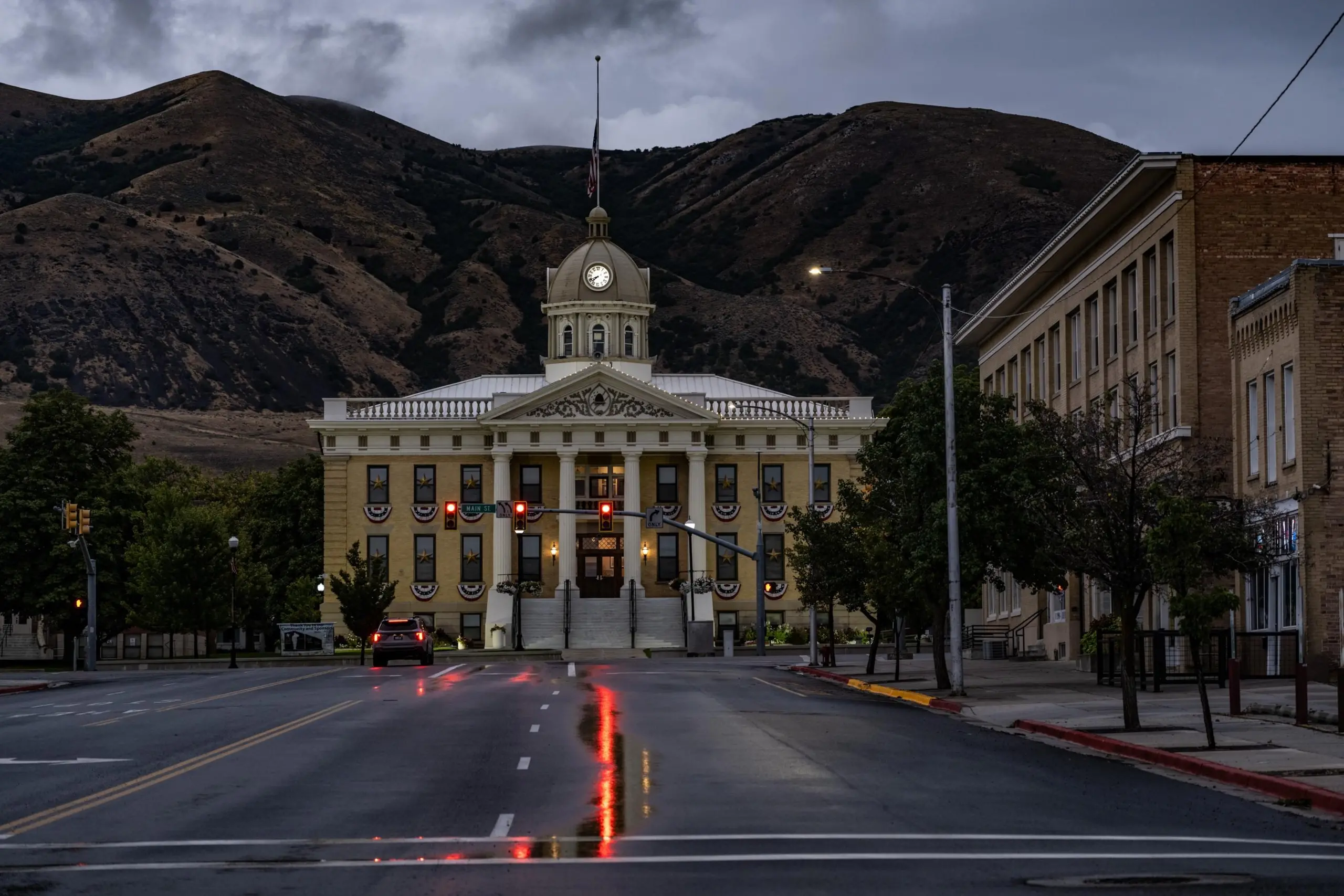 The Box Elder County Courthouse in Brigham City, Utah.