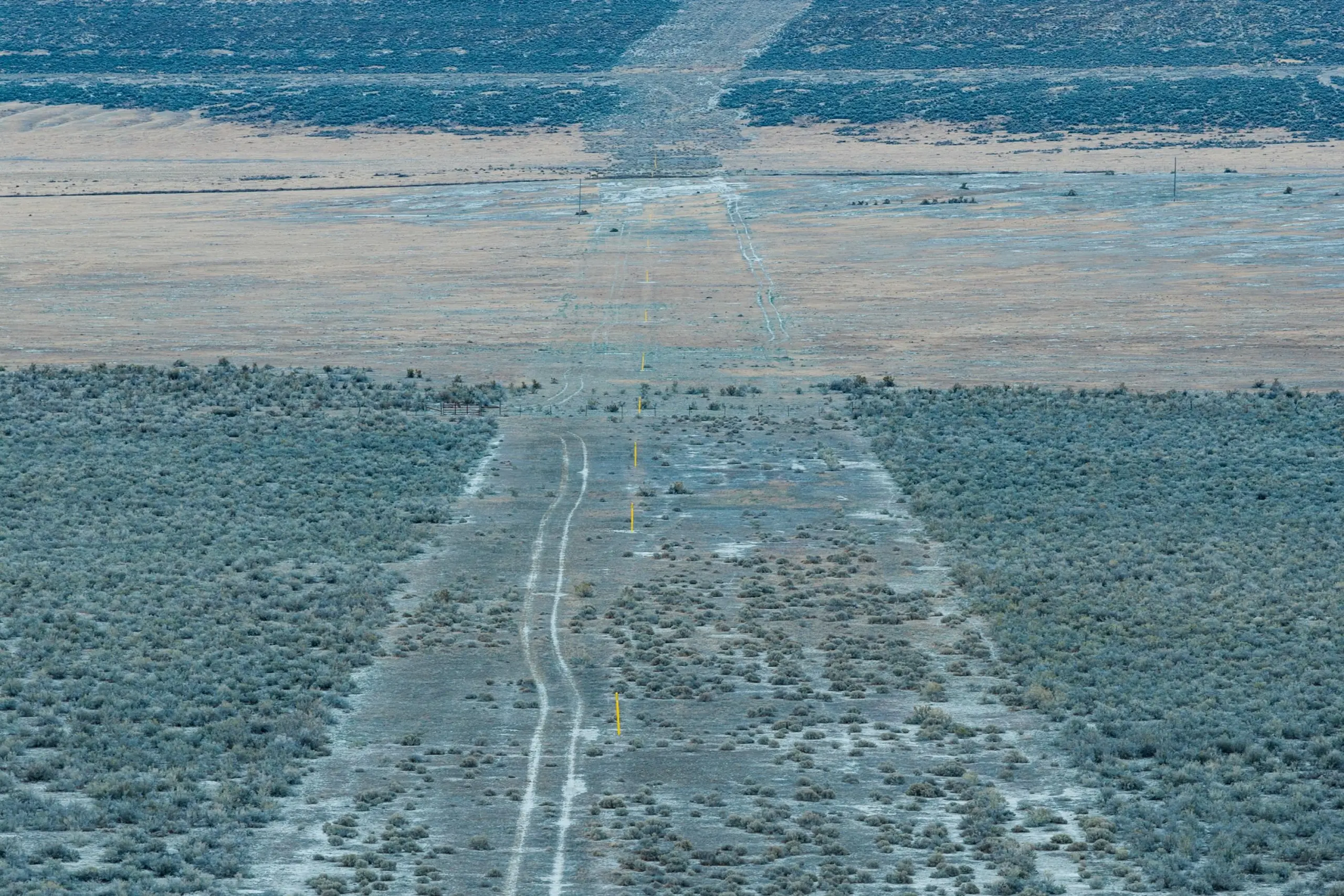 An aerial view of a prairie at the site of the Stratos Project in Box Elder County, Utah. 