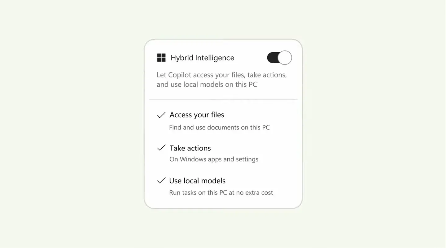 Hybrid Intelligence capabilities in Copilot+ PCs