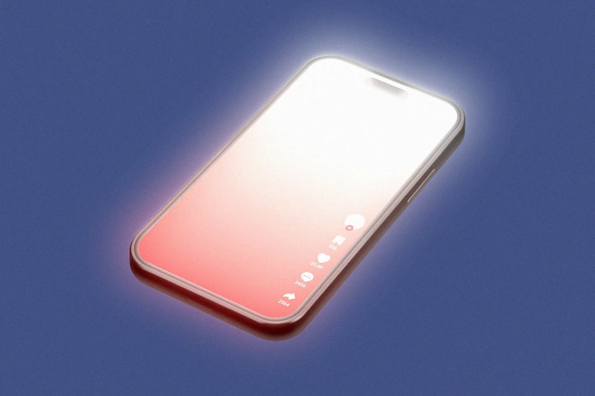Phone screen with a glowing red video.
