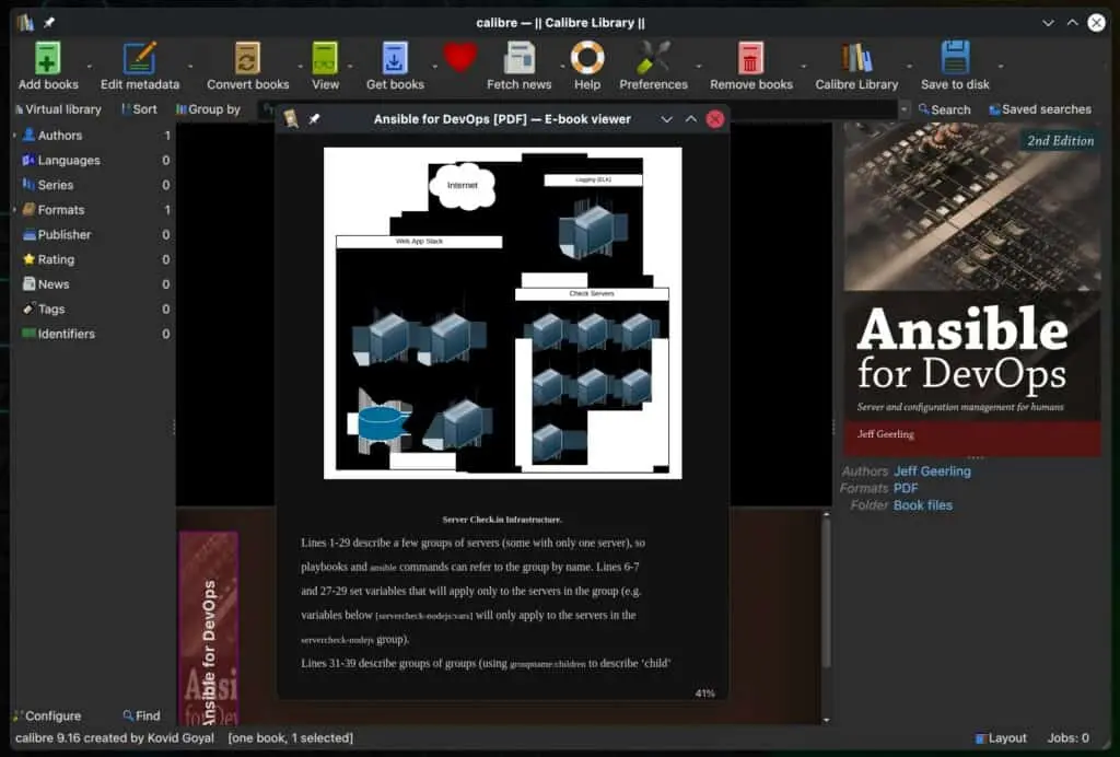Calibre 9.16 E-Book Manager