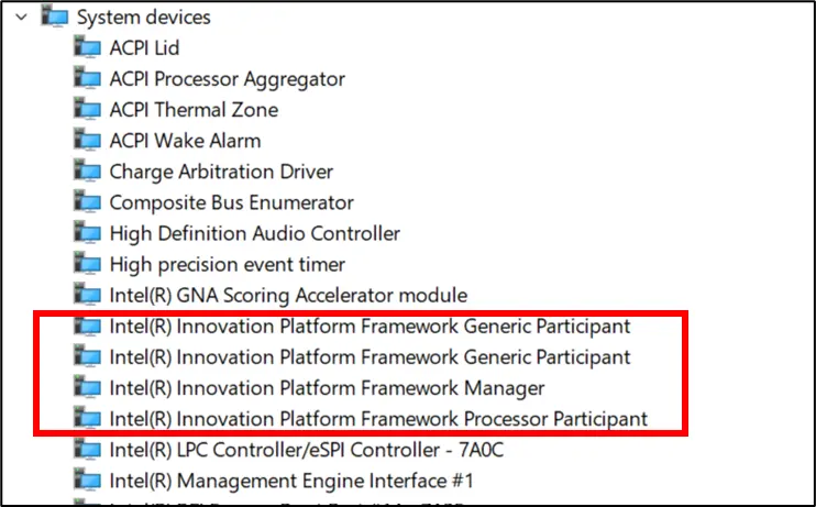 Intel Innovation Platform Framework Processor Participant driver