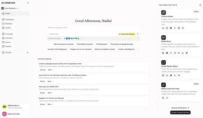 A screenshot of the Honeyjar homepage