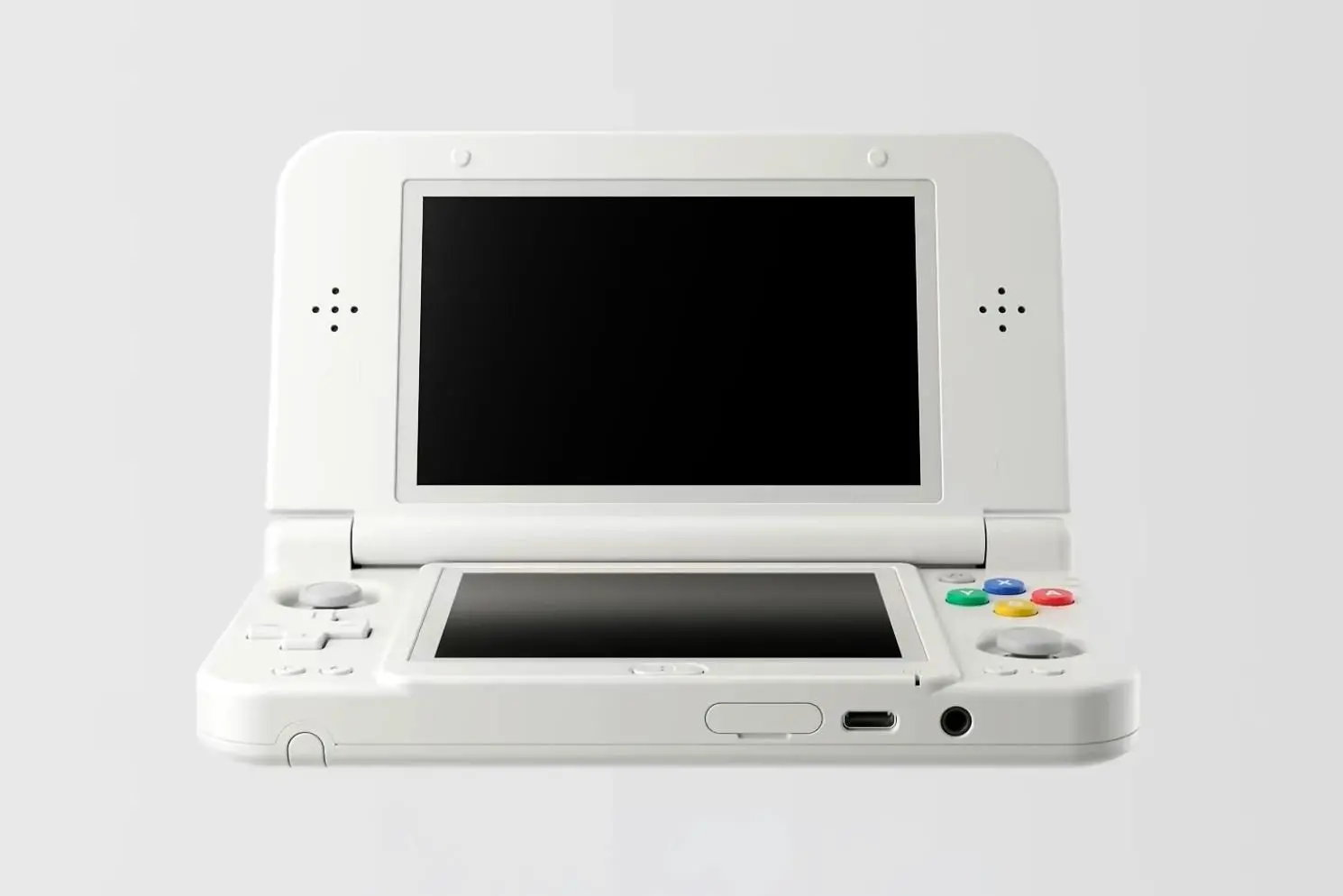 The Anbernic RG DDS handheld pictured in white.