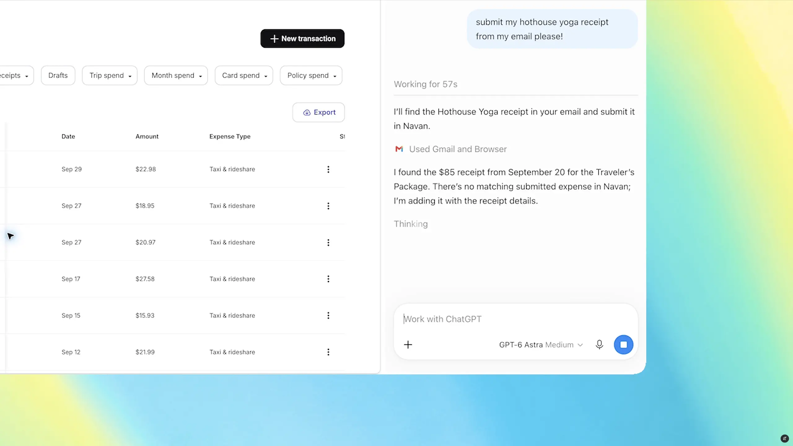 A promotional screenshot of a ChatGPT sidebar running in Google Chrome