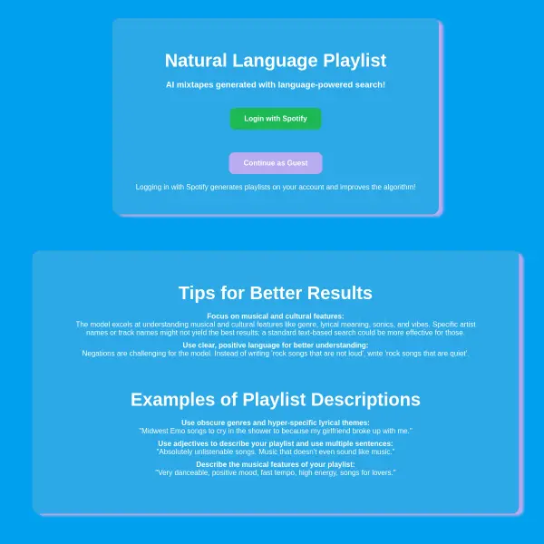 Natural Language Playlist