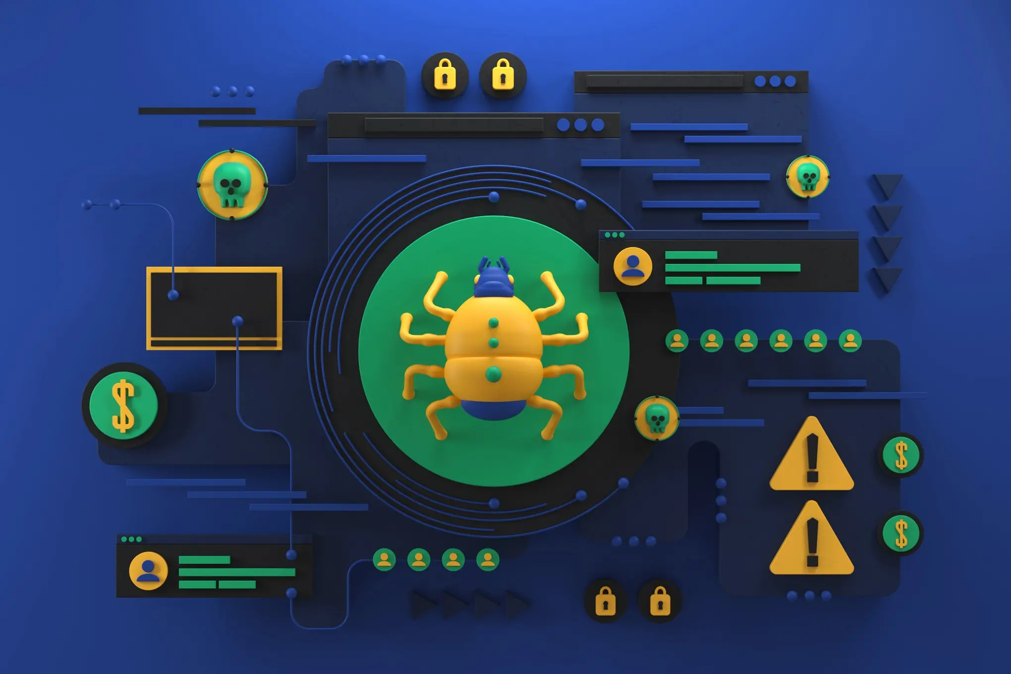 Cybersecurity illustration by Carlo Cadenas.