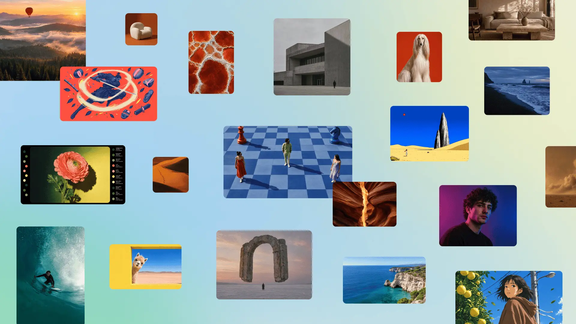 A collage of images generated by Canva Craft