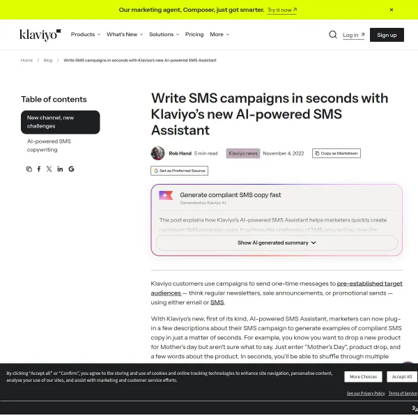 Klaviyo SMS Assistant