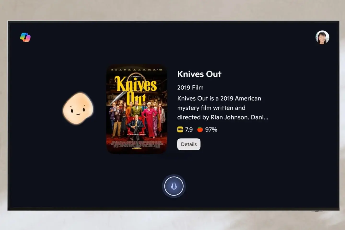 Microsoft’s Copilot AI assistant shown running on a Samsung smart TV.